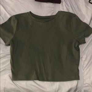 olive green crop top